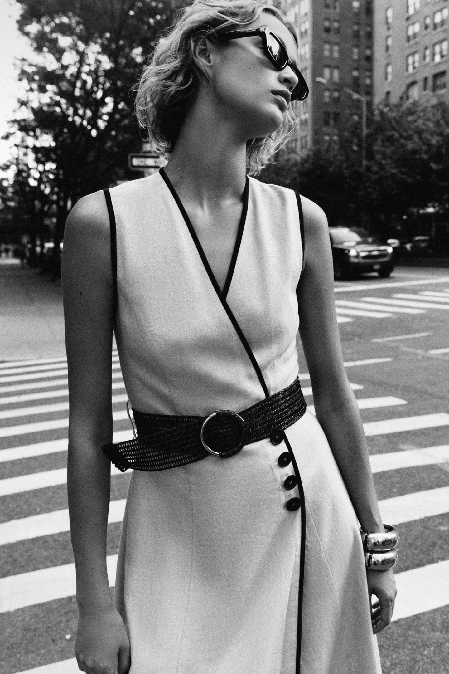 Linen Belted Midi Dress