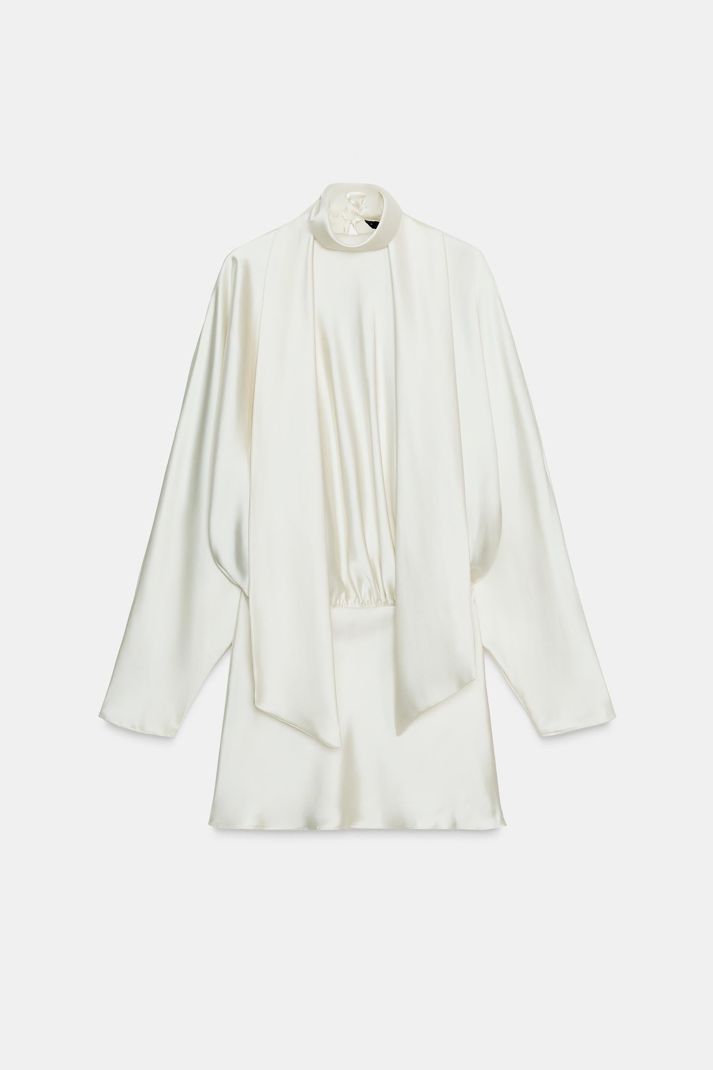 Foulard Satin Effect Short Dress