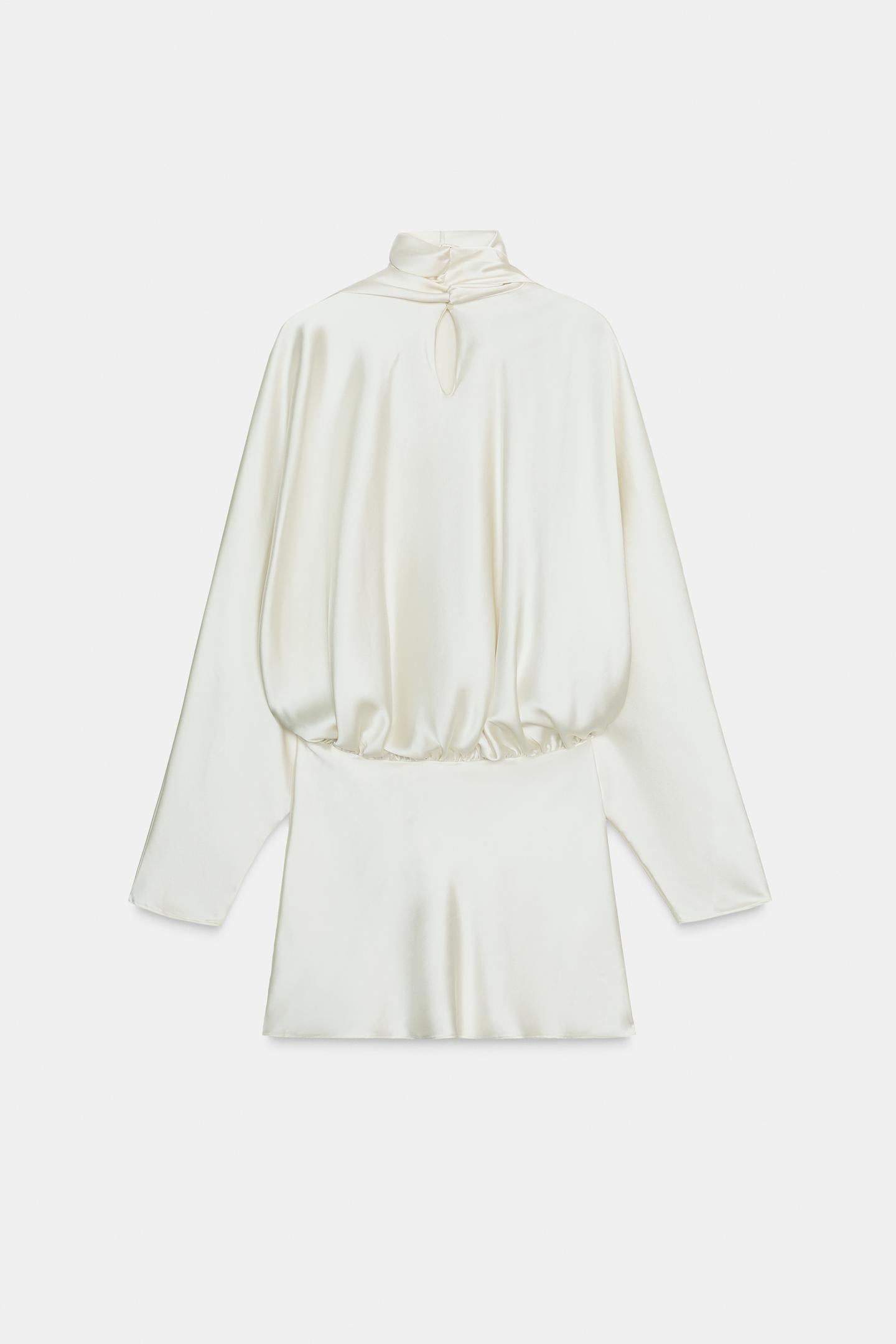 Foulard Satin Effect Short Dress